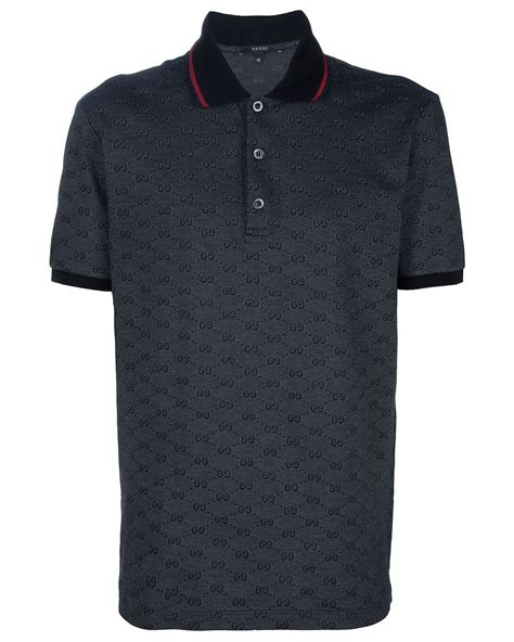 black gucci collar shirt|gucci monogram polo shirt.